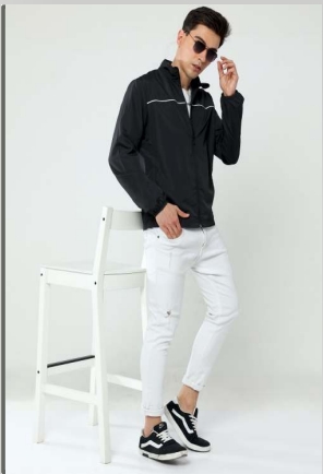 puma polo jacket black-white color