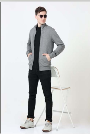 puma polo jacket m.grey heather color
