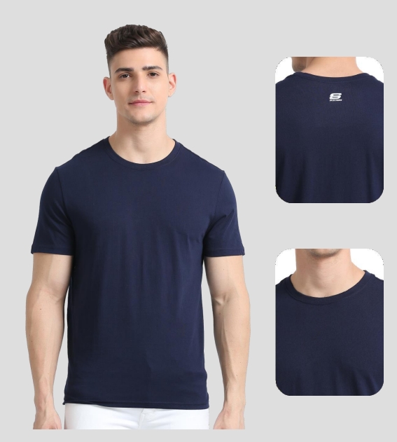 NAVY BLUE ROUND NECK