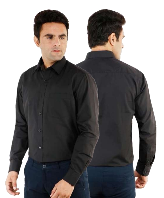 MEN\'S REGULAR FIT FORMAL BLACK SHIRT