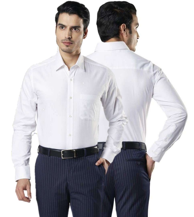 MEN\'S REGULAR FIT FORMAL  SNOW WHITE SHIRT