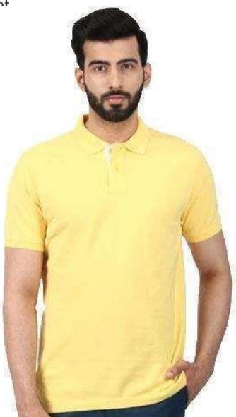 POLY COTTON YELLOW   T-SHIRT