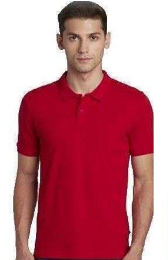 POLY COTTON RED T-SHIRT