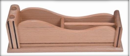 wooden table top pen stand with mobile and calender