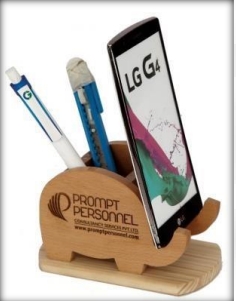 wooden mobile stand with pen stand