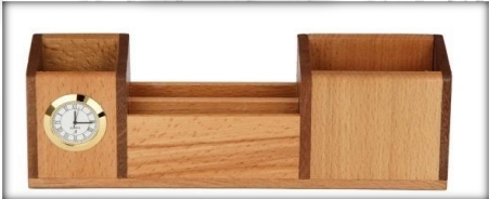 wooden two box with clock