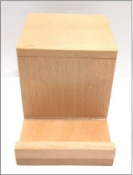 wooden table top on mobile holder