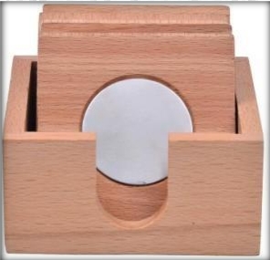 wooden table top brown tea coaster