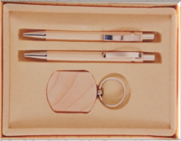 wooden table top pen with keychain