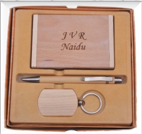 wooden table top pen with keychain and dairy
