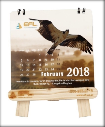 wooden table top calender 