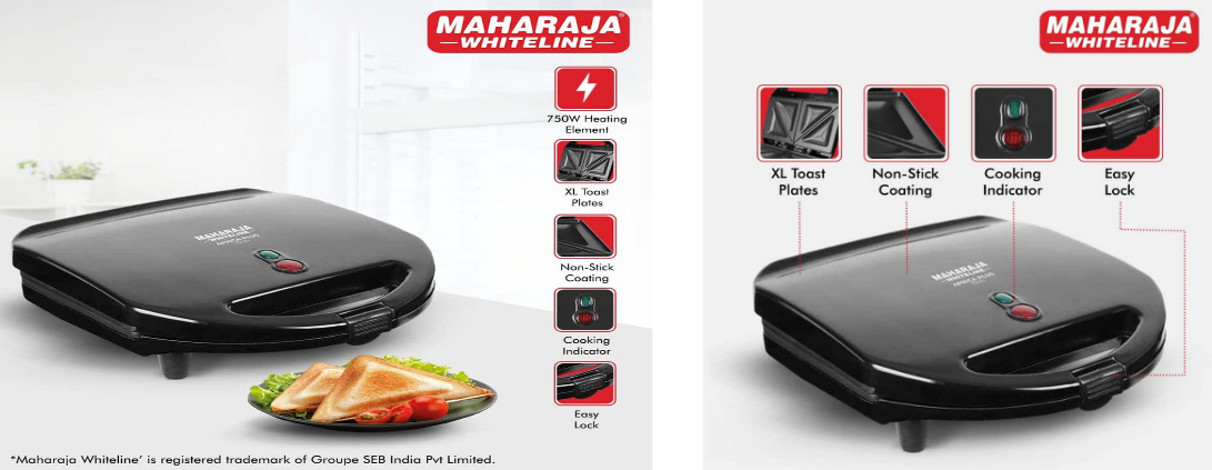APRICA PLUS- SANDWICH MAKER MAHARAJA WHITELINE