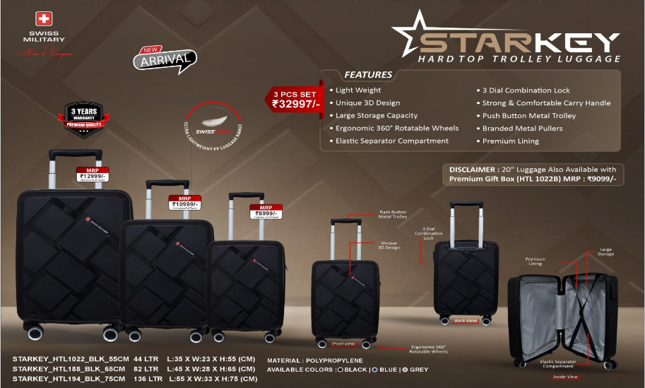 PREMIUM SWISS MILITARY TROLLEY